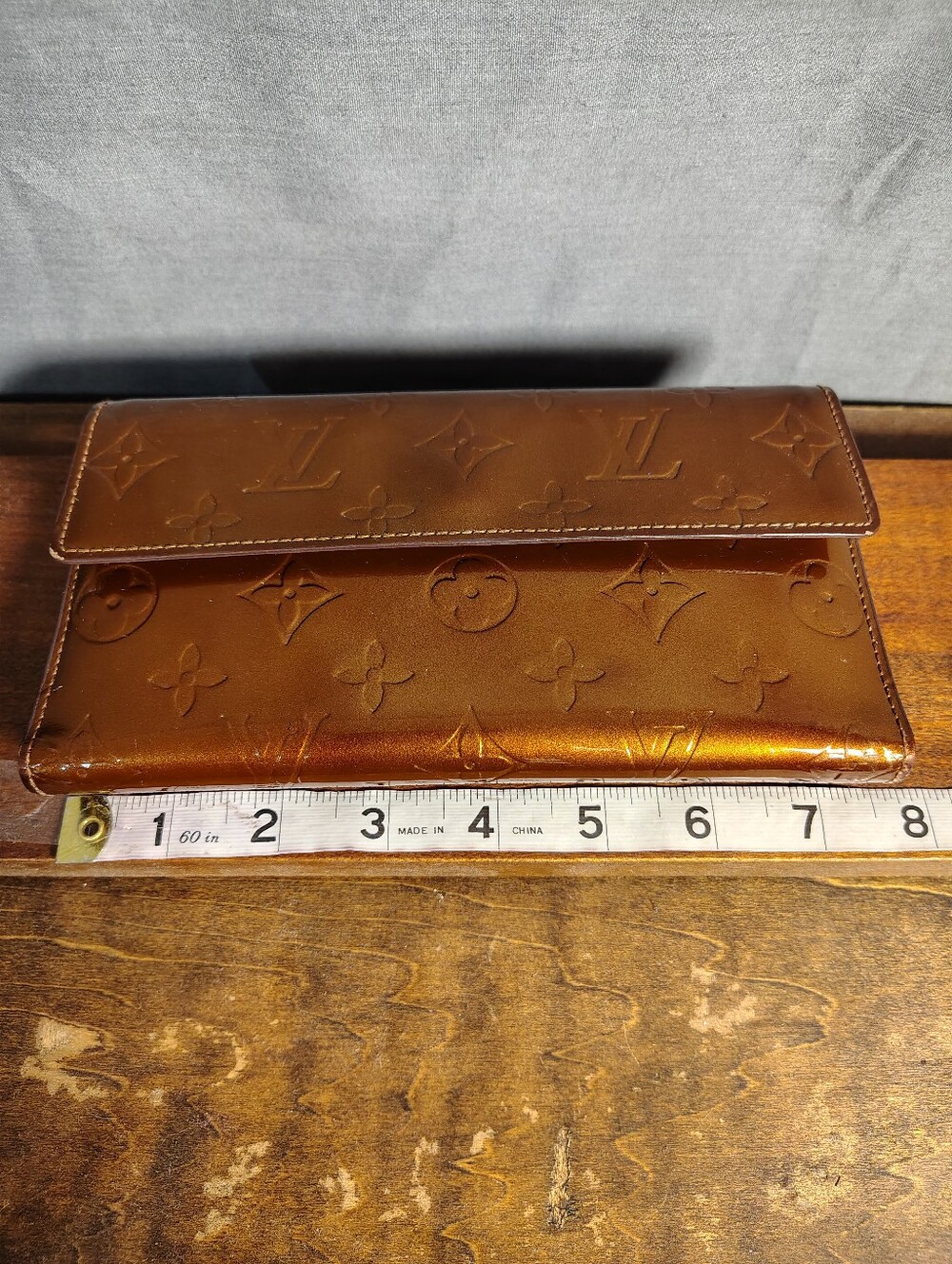Louis Vuitton Metallic Gold Vernis Top-Handle Bag with Matching Wallet - Picture 3 of 13